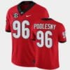 Georgia Bulldogs #96 Jack Podlesny Red College Football Game Jersey