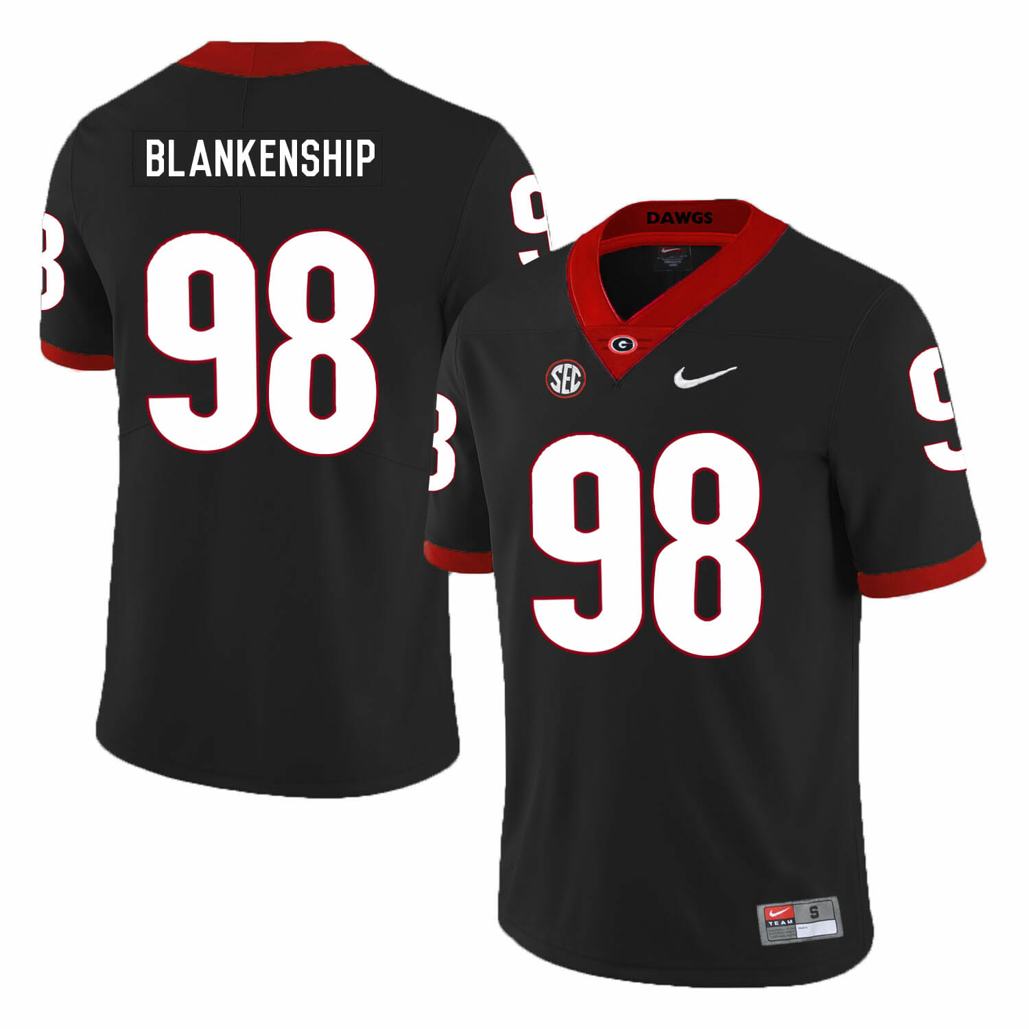 Georgia Bulldogs #98 Rodrigo Blankenship College Football Jersey Black 1 Georgia Bulldogs #98 Rodrigo Blankenship College Football Jersey Black
