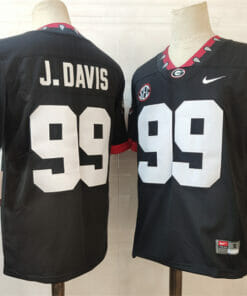 Georgia Bulldogs #99 J.Davis NCAA Football Jersey Black