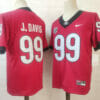 Georgia Bulldogs #99 J.Davis NCAA Football Jersey Red 6 Georgia Bulldogs #99 J.Davis NCAA Football Jersey Red