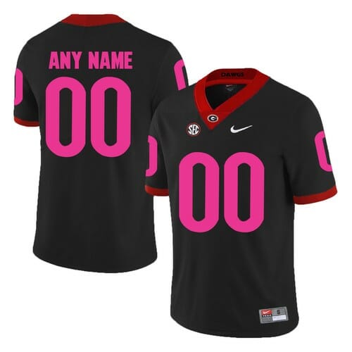 Georgia Bulldogs Custom Jersey Black Pink College Football 1 Georgia Bulldogs Custom Jersey Black Pink College Football