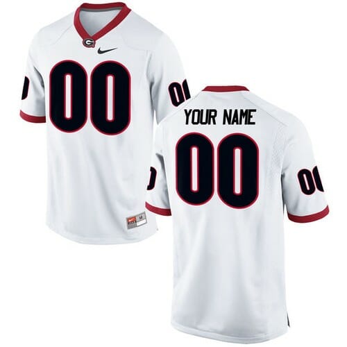 Georgia Bulldogs Custom Jersey White College Football 1 Georgia Bulldogs Custom Jersey White College Football