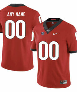 Custom Georgia Bulldogs Jersey Name Number Football Red SEC Patch