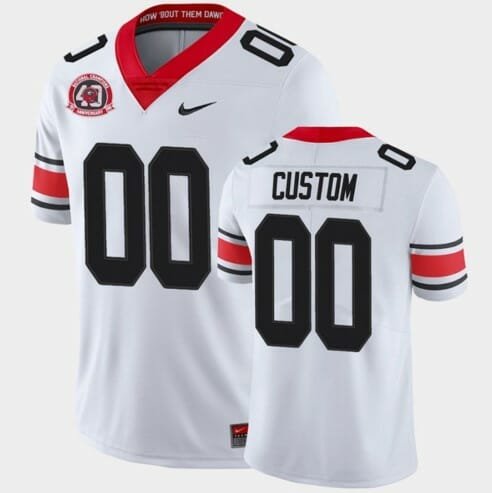 Georgia Bulldogs Football Jersey Custom White College 40th Anniversary Alternate 1 Georgia Bulldogs Football Jersey Custom White College 40th Anniversary Alternate
