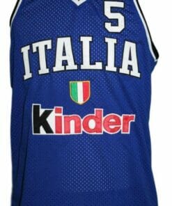 Gianluca Basile #5 Italia Basketball Jersey Blue