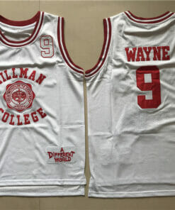 Hillman College #9 Dwyane Wayne Basketball Jersey White