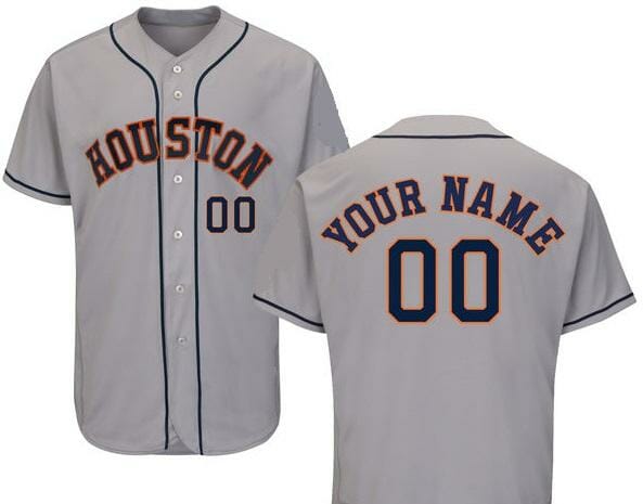 Houston Astros Customizable Pro Style Baseball Jersey Gray 1 Houston Astros Customizable Pro Style Baseball Jersey Gray