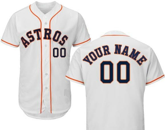 Houston Astros Customizable Pro Style Baseball Jersey White 1 Houston Astros Customizable Pro Style Baseball Jersey White