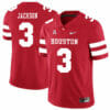 Houston Cougars #3 William Jackson College Football Jersey Red 6 Houston Cougars #3 William Jackson College Football Jersey Red