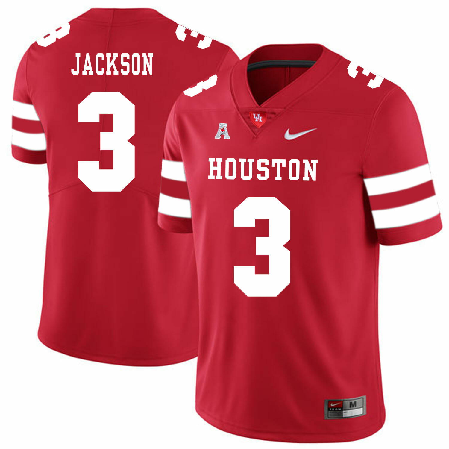 Houston Cougars #3 William Jackson College Football Jersey Red 1 Houston Cougars #3 William Jackson College Football Jersey Red