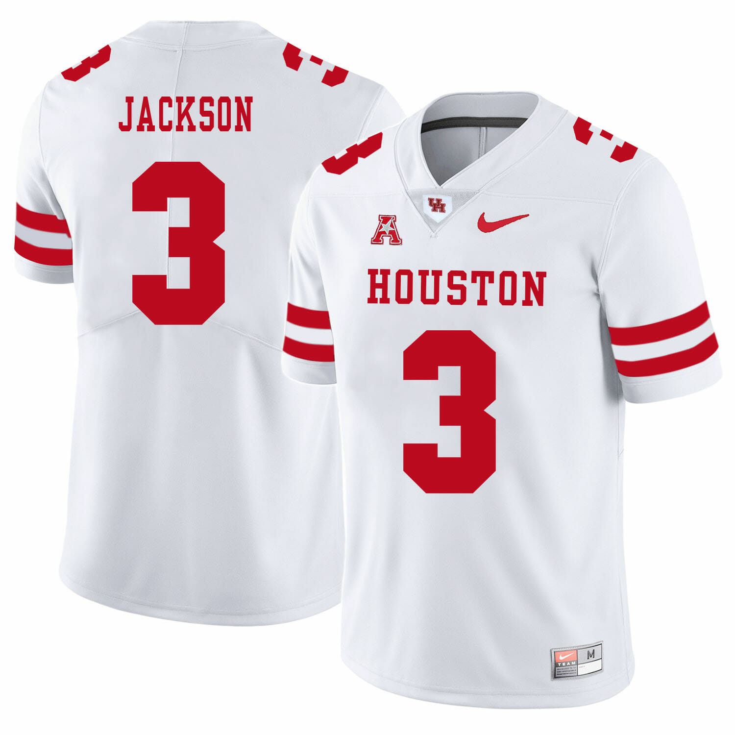 Houston Cougars #3 William Jackson College Football Jersey White 1 Houston Cougars #3 William Jackson College Football Jersey White