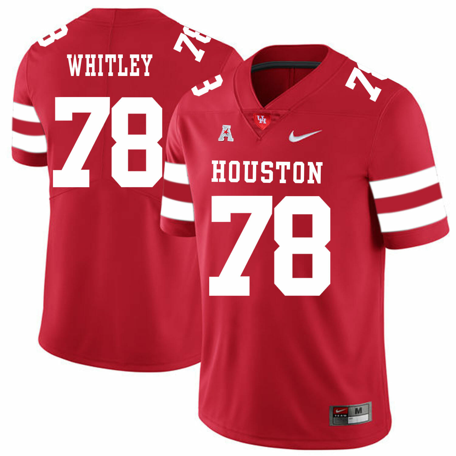 Houston Cougars #78 Wilson Whitley College Football Jersey Red 1 Houston Cougars #78 Wilson Whitley College Football Jersey Red