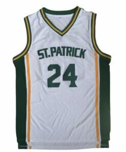 Alternative view of Kyrie Irving #24 St.Patrick High School White Basketball Jersey