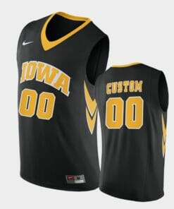 Iowa Hawkeyes Custom Name Number Black Replica College Basketball Jersey