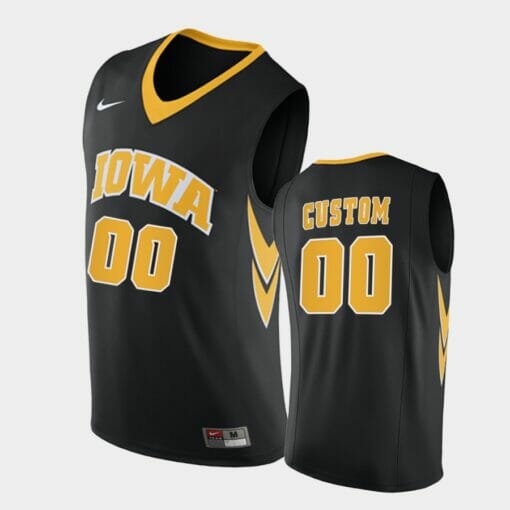 Iowa Hawkeyes Custom Name Number Black Replica College Basketball Jersey
