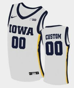 Iowa Hawkeyes Custom Name Number White Home College Basketball Jersey