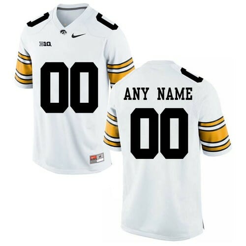 Custom Iowa Hawkeye Football Jersey NCAA Black White 1 Custom Iowa Hawkeye Football Jersey NCAA Black White