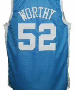 James Worthy #52 College Basketball Jersey Sewn Light Blue