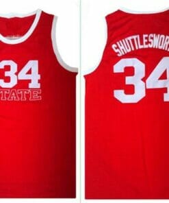 Jesus Shuttlesworth #34 Lincoln Basketball Jersey Red