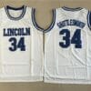 Jesus Shuttlesworth 34 Lincoln Basketball Jersey White