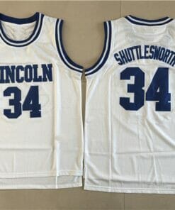 Jesus Shuttlesworth #34 Lincoln Basketball Jersey White