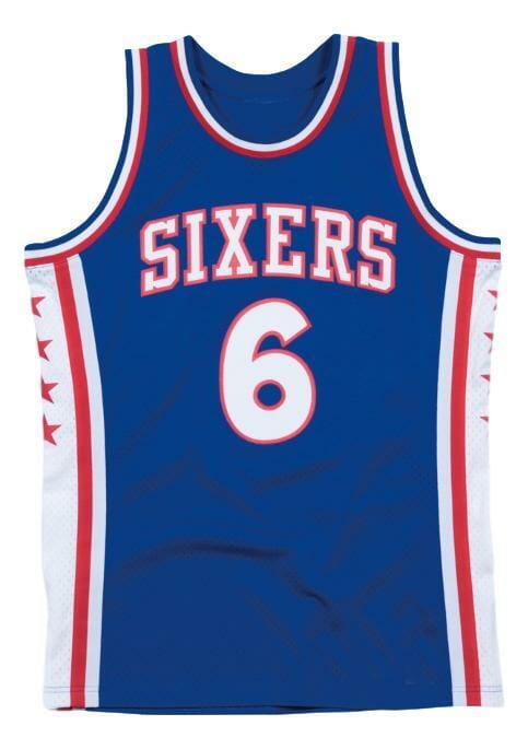 Julius Erving DrJ #6 Philadelphia Basketball Jersey Sewn Blue 2 Julius Erving DrJ #6 Philadelphia Basketball Jersey Sewn Blue