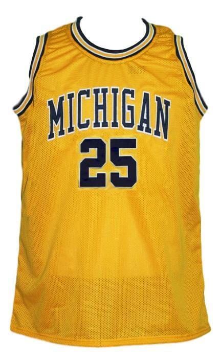 Juwan Howard #25 Custom College Basketball Jersey New Sewn Yellow 2 Juwan Howard #25 Custom College Basketball Jersey New Sewn Yellow