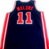 Karl Malone #11 Team USA BasketBall Jersey Navy Blue