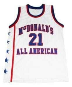 Kevin Garnett #21 McDonald's All American Basketball Jersey Sewn White 4 Kevin Garnett #21 McDonald's All American Basketball Jersey Sewn White