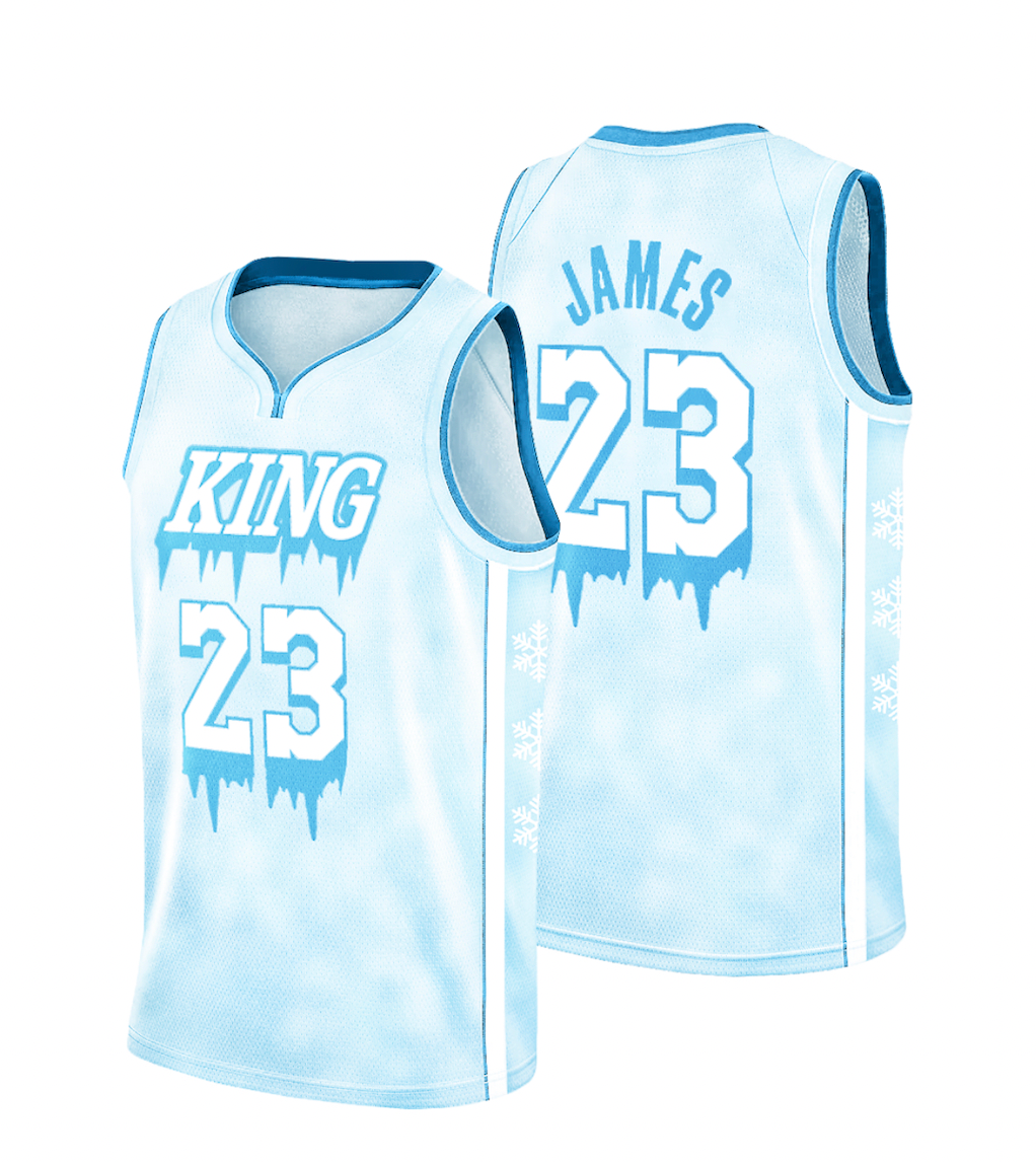 King James #23 Ice Basketball Jersey 1 King James #23 Ice Basketball Jersey