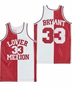 Kobe Bryant #33 Lower Merion Split Basketball Jersey Red And White
