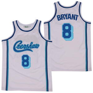 Kobe Bryant #8 Crenshaw White Basketball Jersey 1 Kobe Bryant #8 Crenshaw White Basketball Jersey