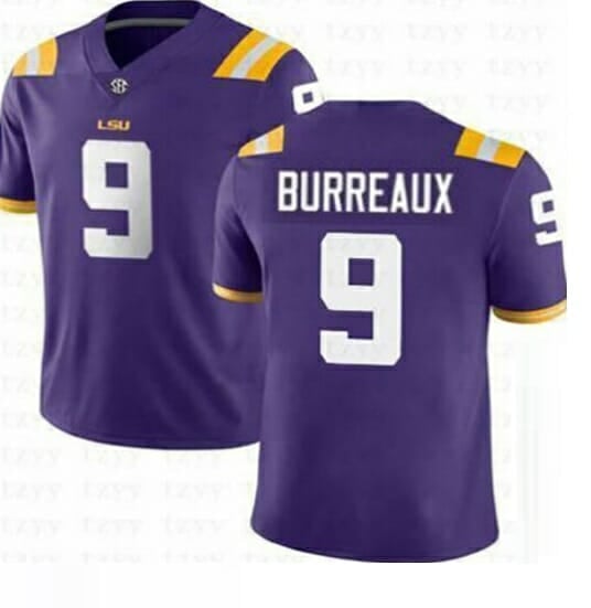 LSU Joe Burreaux Jersey #9 NCAA Football Purple 1 LSU Joe Burreaux Jersey #9 NCAA Football Purple