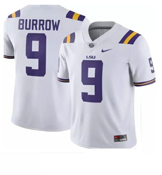 Joe Burrow Jersey LSU Tigers #9 Football White 1 Joe Burrow Jersey LSU Tigers #9 Football White