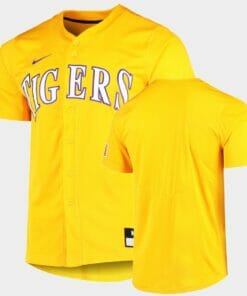 LSU Tigers Custom Name Number Gold College Baseball Elite Jersey