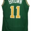 Larry Brown #11 Washington Caps Retro Aba Basketball Jersey Green