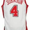 Larry Johnson #4 College Basketball Jersey White