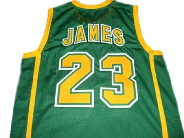 Lebron James #23 Irish High School Basketball Jersey Green 1 Lebron James #23 Irish High School Basketball Jersey Green