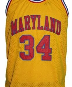 Len Bias #34 Custom College Basketball Jersey Yellow