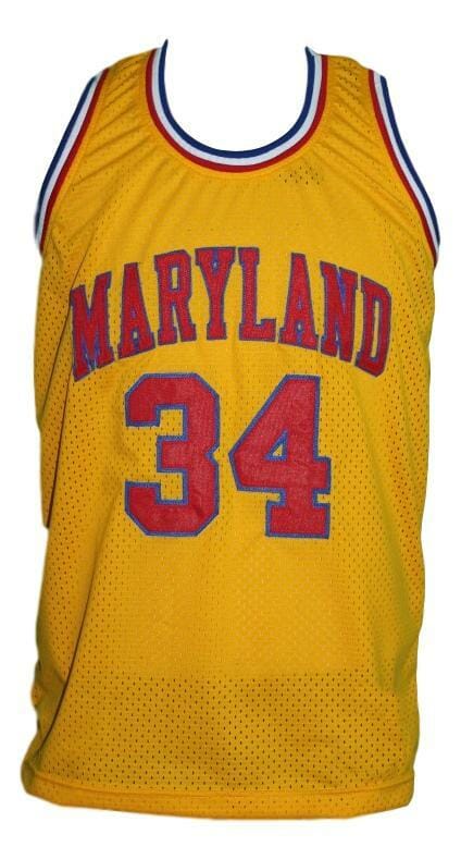 Len Bias #34 Custom College Basketball Jersey Yellow