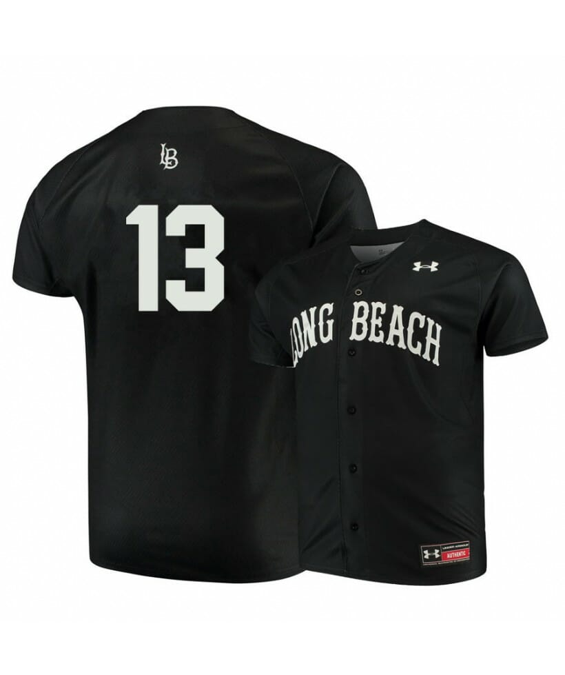 Long Beach State Dirtbags 13 Aidan Malm Black Baseball Jersey 1 Long Beach State Dirtbags 13 Aidan Malm Black Baseball Jersey