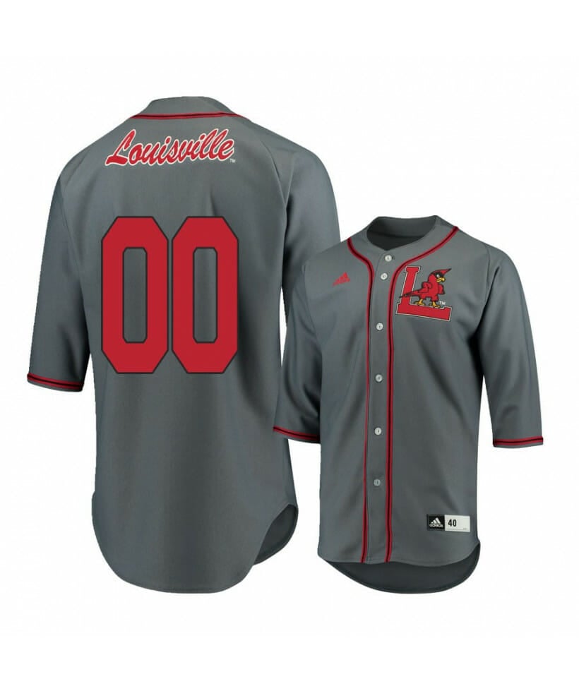 Louisville Cardinals Gray Custom Name and Number Baseball Jersey 1 Louisville Cardinals Gray Custom Name and Number Baseball Jersey