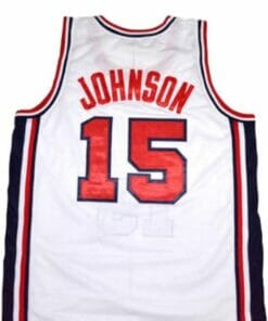 Magic Johnson #15 Team USA Basketball Jersey White