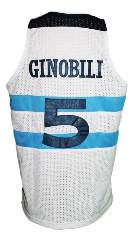 Manu Ginobili #5 Team Argentina Custom Basketball Jersey White 1 Manu Ginobili #5 Team Argentina Custom Basketball Jersey White