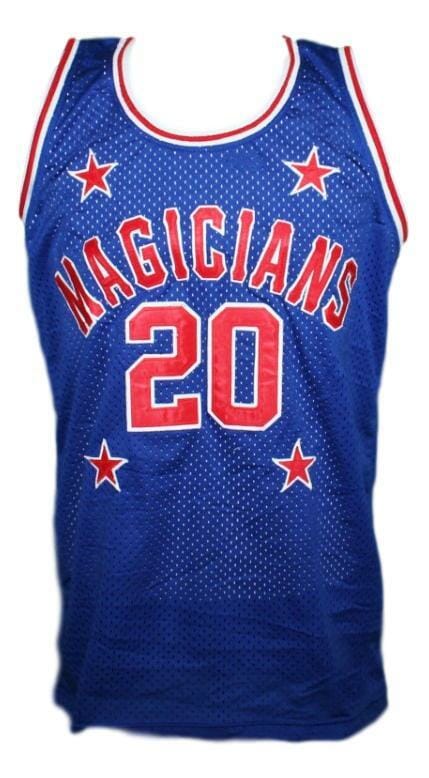 Mark Haynes #20 Harlem Magicians Basketball Jersey Sewn Blue 2 Mark Haynes #20 Harlem Magicians Basketball Jersey Sewn Blue