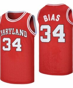 Maryland #34 Bias Movie Basketball Jersey Red