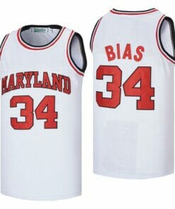 Maryland #34 Bias Movie Basketball Jersey White