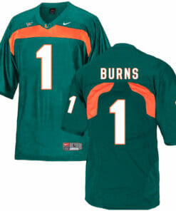 Miami Hurricanes #1 Burns NCAA College Football Jersey Green