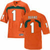 Miami Hurricanes #1 Burns NCAA College Football Jersey Orange