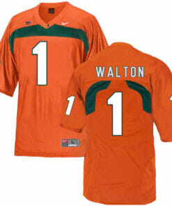 Miami Hurricanes #1 Walton NCAA College Football Jersey Orange